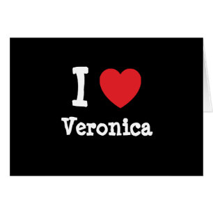 I kärlek Veronicas hjärta T-Shirt Hälsningskort