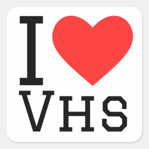 I kärlek vhs fyrkantigt klistermärke