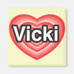 I kärlek Vicki. Jag kärlek du Vicki. Hjärta Magnet