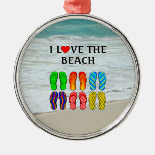 I Kärlek vid Beach Metall Ornament