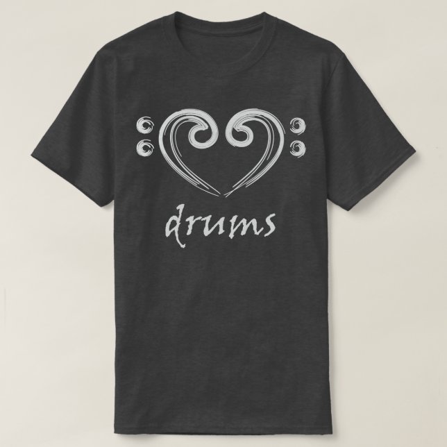 I Kärlek vid Drums Hand plockade Kärlek för Drums T Shirt (Design framsida)