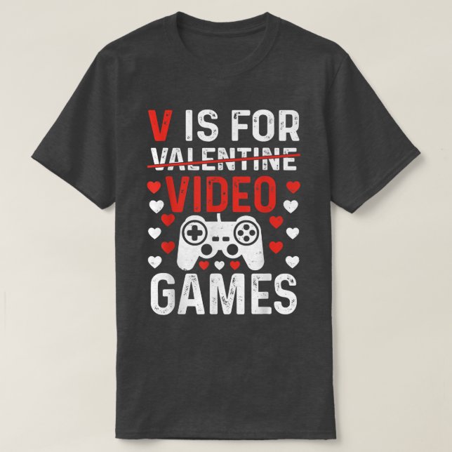 I KÄRLEK VIDEO GAMES Valentines day Controller Gam T Shirt (Design framsida)