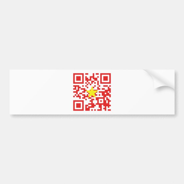 I Kärlek Vietnam (Tôi Yêu Viet Nam) Flagga QR-kod Bildekal (Framsidan)
