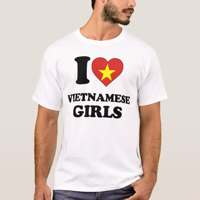 I kärlek vietnamesiska flickor t shirt (Framsida)