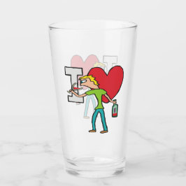 I KÄRLEK VIN GLASKOPP