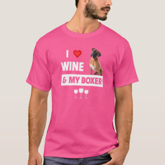 I Kärlek Vin och min Boxer Bulldog Mamma Pappa T Shirt