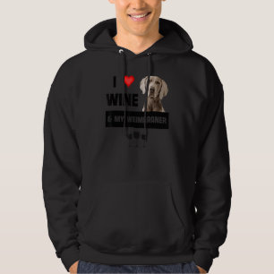 I Kärlek Vin och min Weimaraner Mamma Pappa Hundäg Hoodie