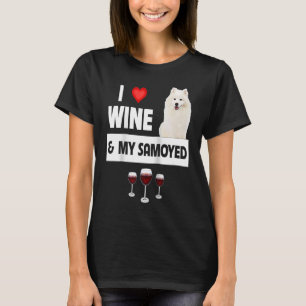 I Kärlek Vin och My Samoyed Samlare Tassar Mamma P T Shirt