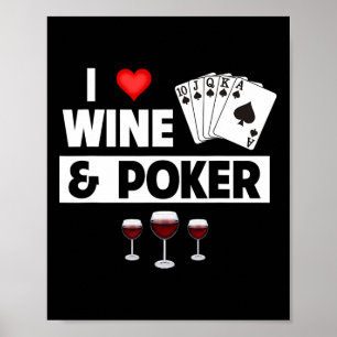 I Kärlek Vin och Poker Cards Royal Flush Casino Ga Poster