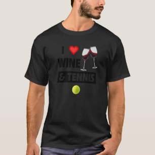 I Kärlek Vin och tennis dricksglas för Party T Shirt