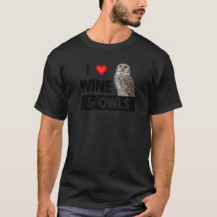 I Kärlek Vin och Uggla Barn Bird Drinking Animal R T Shirt