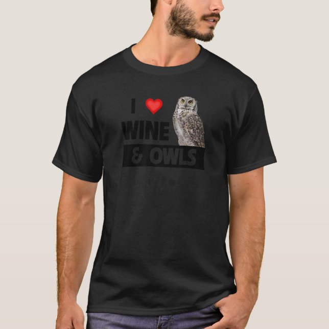 I Kärlek Vin och Uggla Barn Bird Drinking Animal R T Shirt (Framsida)