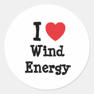 I kärlek Vind Energy anpassningsbar personlig Runt Klistermärke