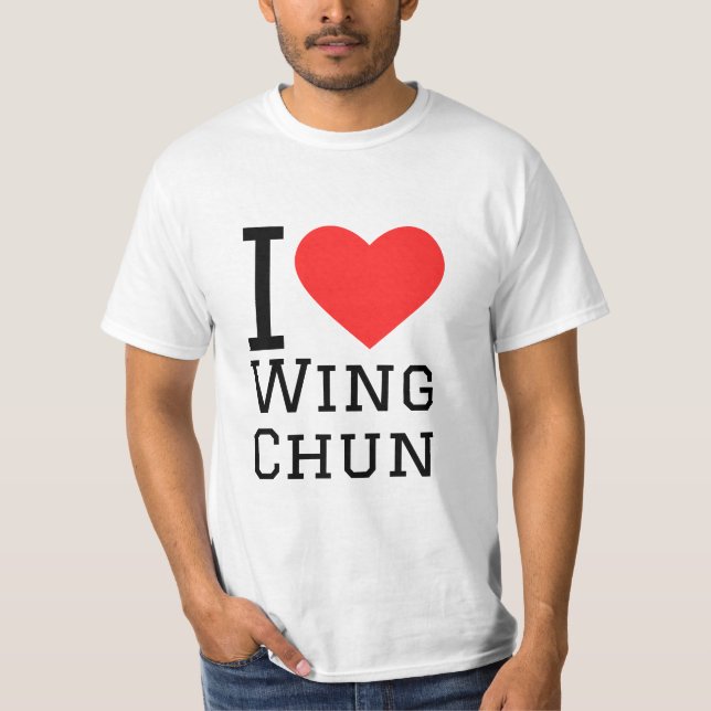 I kärlek vinge chun Square Sticker T Shirt (Framsida)