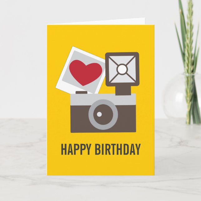 I Kärlek Vintage Camera Kort (Framsida)