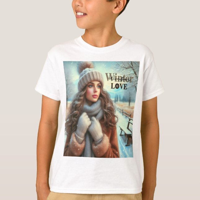 I kärlek vinter t shirt (Framsida)
