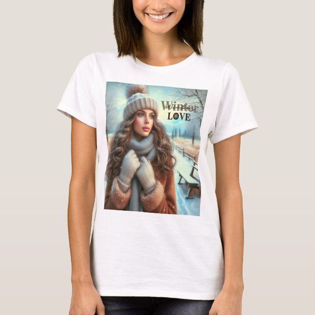 I kärlek vinter t shirt (Framsida)