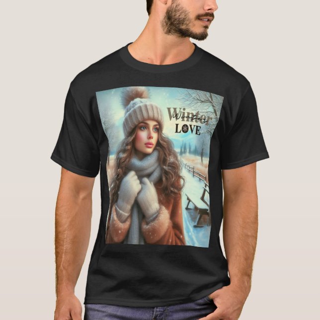 I kärlek vinter t shirt (Framsida)