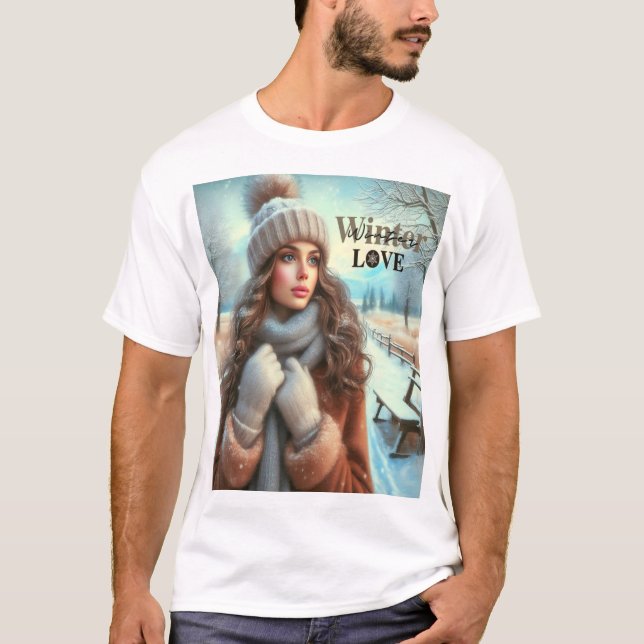 I kärlek vinter t shirt (Framsida)