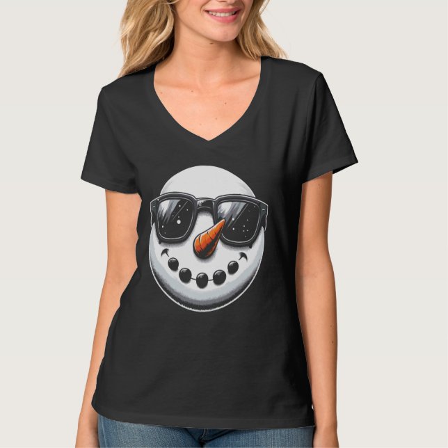 I Kärlek vintersäsongen Kall Climate Ice Snowflake T Shirt (Framsida)