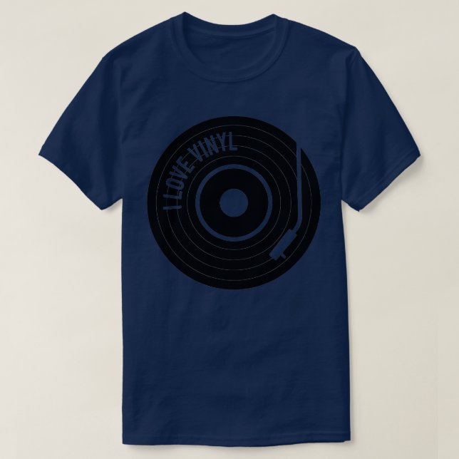 I Kärlek Vinyl Record Player T Shirt (Design framsida)