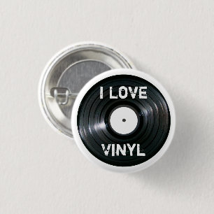 I Kärlek vinylpostknapp Knapp