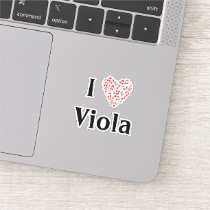 I Kärlek Viola Alto Clef Red Heart of Musik noter Klistermärken