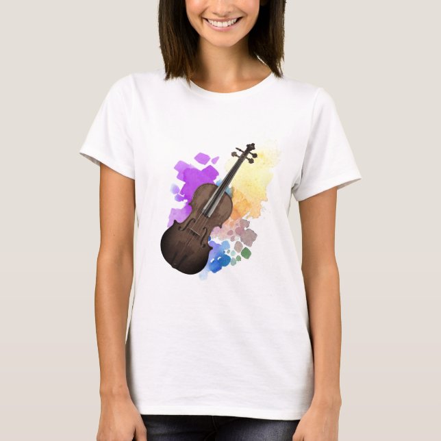 I Kärlek Violin T Shirt (Framsida)
