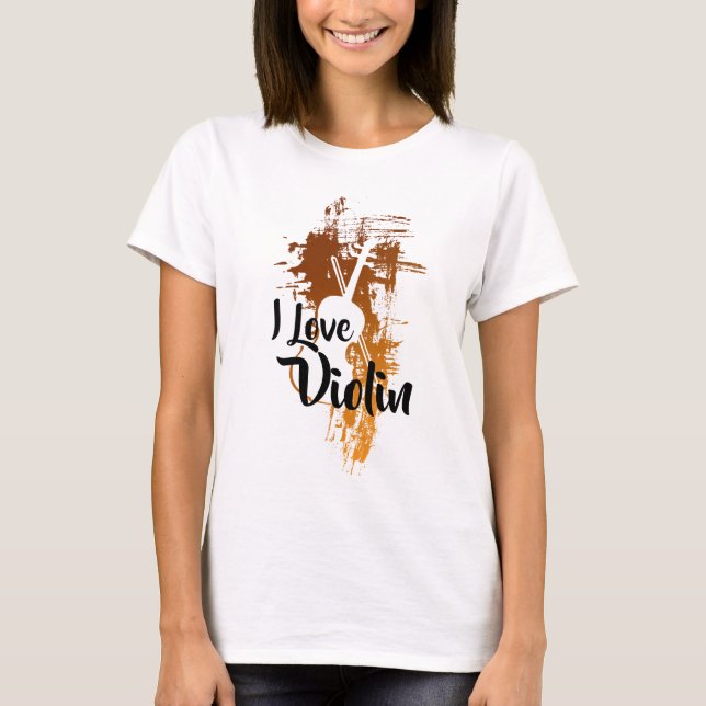 I Kärlek Violin T Shirt (Framsida)