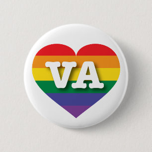 I kärlek Virginia Gay pride Rainbow Heart Knapp