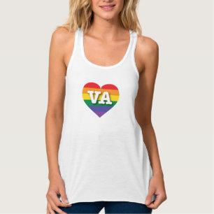 I Kärlek Virginia Rainbow Heart Linne Med Racerback
