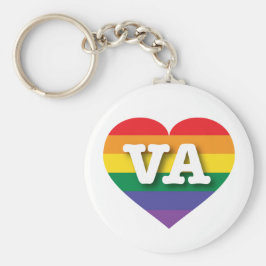 I Kärlek Virginia Rainbow Heart Nyckelring