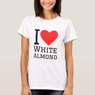 I kärlek vita mandel t shirt