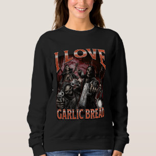 I Kärlek vitlök Bread Funny Hard Skeleton Memo Boo T Shirt