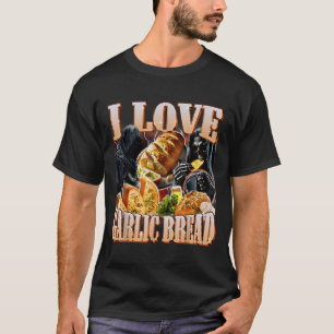 I Kärlek-vitlöksbläck Skeleton Funny Meme-Konstig T Shirt