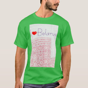 I Kärlek Vitrysslands folkfolkgrupp Mönster T-Shir T Shirt