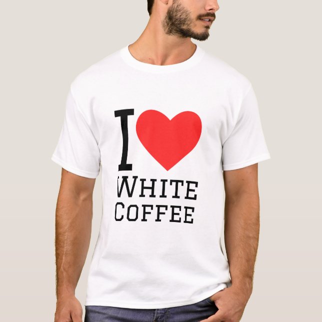 I kärlek, vitt kaffe t shirt (Framsida)