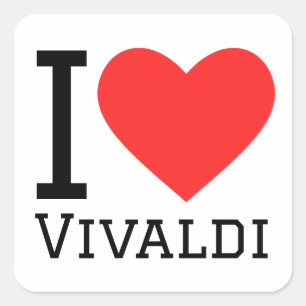 I kärlek vivaldi fyrkantigt klistermärke