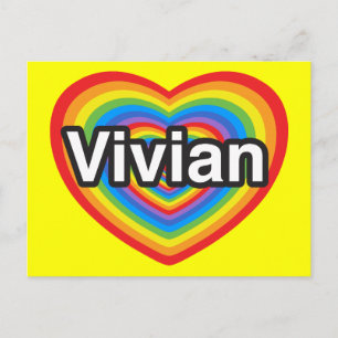I kärlek Vivian. Jag kärlek du Vivian. Hjärta Vykort