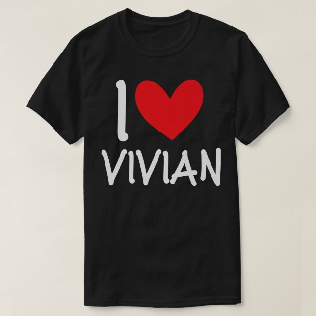 I Kärlek Vivian Namn Personlig Girl Woman BFF Fri T Shirt (Design framsida)