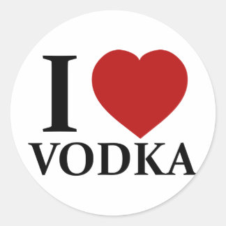 I Kärlek Vodka Runt Klistermärke