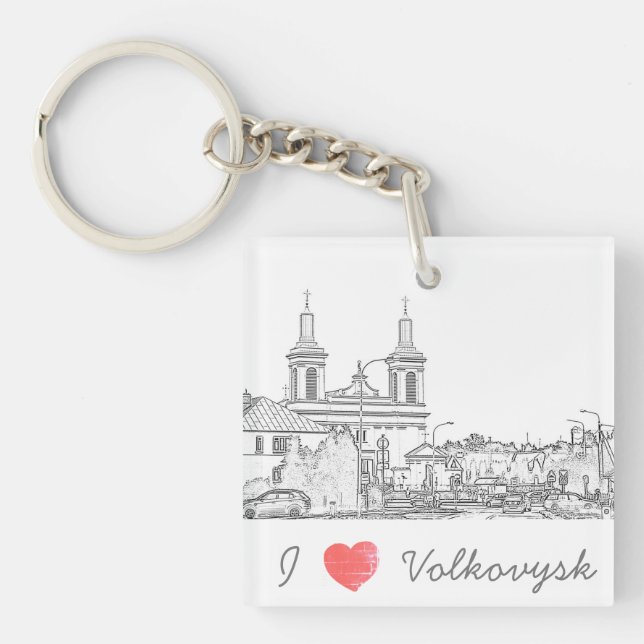 I Kärlek Volkovysk Belarus Architecture Cathedral (Framsidan)