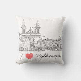 I Kärlek Volkovysk Belarus Architecture Cathedral Kudde