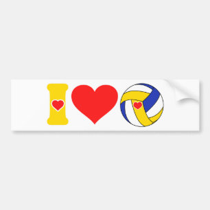 I kärlek volleyball bildekal