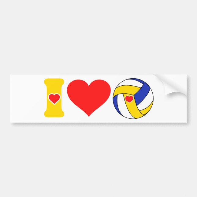 I kärlek volleyball bildekal (Framsidan)
