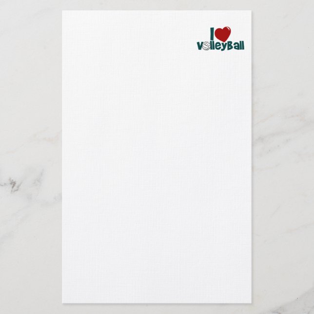 I Kärlek Volleyball Brevpapper (Framsida)
