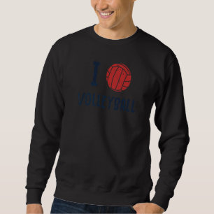 I Kärlek Volleyball Coach Team Player Trainer Voll Lång Ärmad Tröja