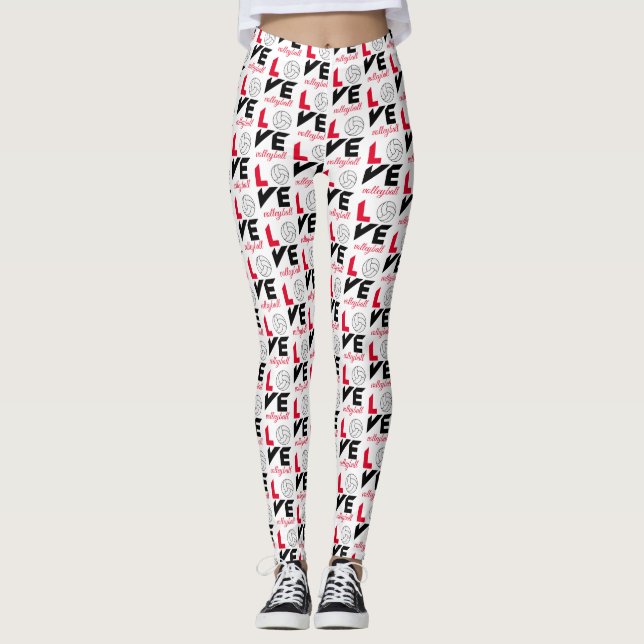 I Kärlek volleyball Leggings (Framsida)