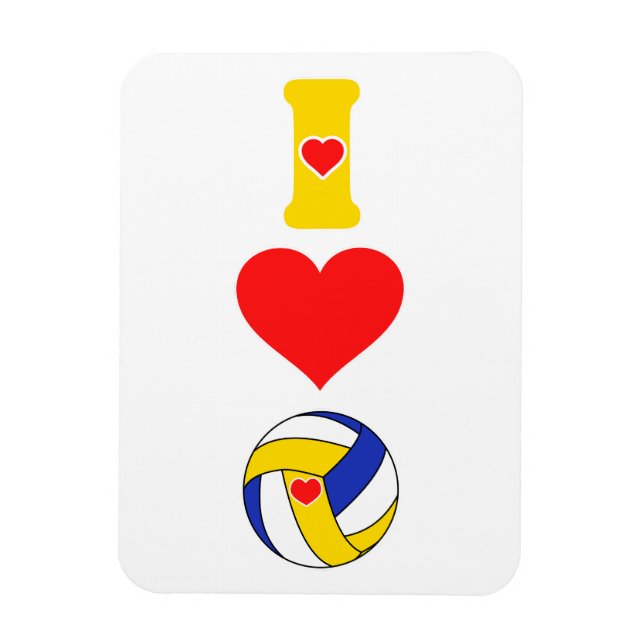 I kärlek volleyball magnet (Vertikal)