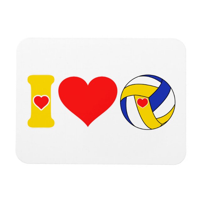 I kärlek volleyball magnet (Horisontell)